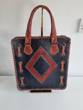 Load image into Gallery viewer, Rare Unique Vintage 70s Leather Woven Hippy Boho Bag
