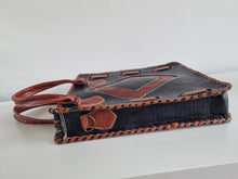 Load image into Gallery viewer, Rare Unique Vintage 70s Leather Woven Hippy Boho Bag
