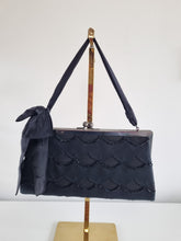 Load image into Gallery viewer, Coast Scallop Beaded Black Bow Evening Bag
