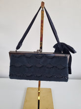 Load image into Gallery viewer, Coast Scallop Beaded Black Bow Evening Bag
