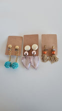 Load image into Gallery viewer, Long Drop Trio Clipon Earrings
