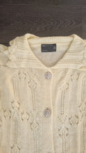 Load image into Gallery viewer, River Island Butter Yellow Lace Knitted Crochet Cardi 18/20
