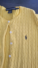 Load image into Gallery viewer, Ralph Lauren Yellow Cable Knit Ladies Cardigan XL
