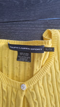 Load image into Gallery viewer, Ralph Lauren Yellow Cable Knit Ladies Cardigan XL
