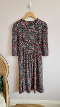 Load image into Gallery viewer, Vintage 1980s Green Floral Laura Ashley Style Drop Waist Dress
