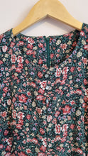 Load image into Gallery viewer, Vintage 1980s Green Floral Laura Ashley Style Drop Waist Dress
