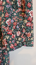 Load image into Gallery viewer, Vintage 1980s Green Floral Laura Ashley Style Drop Waist Dress
