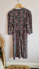 Load image into Gallery viewer, Vintage 1980s Green Floral Laura Ashley Style Drop Waist Dress
