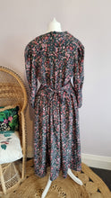 Load image into Gallery viewer, Vintage 1980s Green Floral Laura Ashley Style Drop Waist Dress
