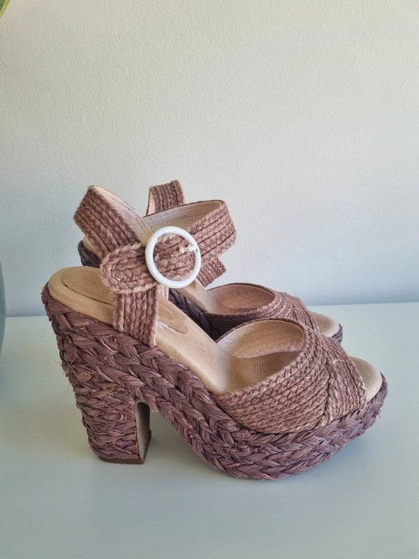 Raffia Maeve Vintage Style Heels