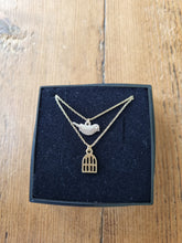 Load image into Gallery viewer, Bird &amp; Cage Charm Necklace
