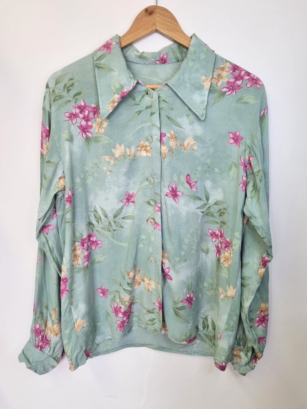 Handmade Sage Vintage Shirt, up to size 12